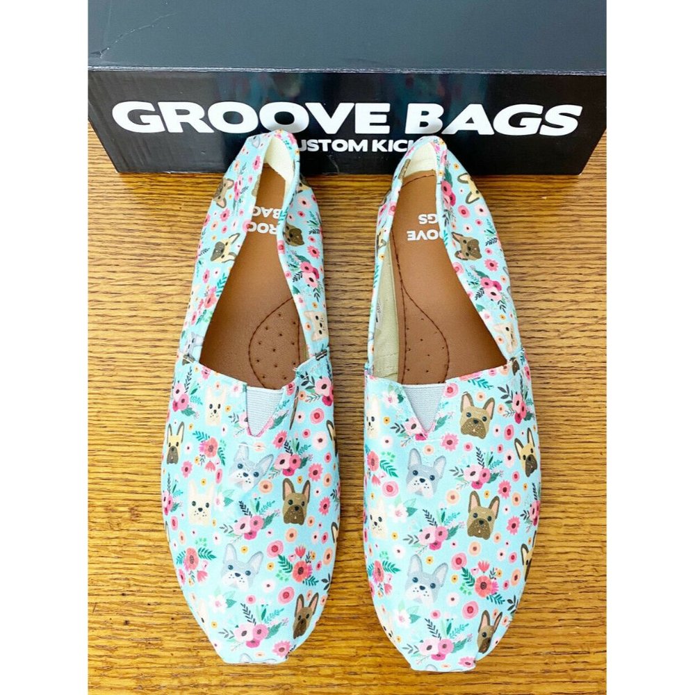 Groove Bags Frenchie Floral Size 12 Bulldog Shoes